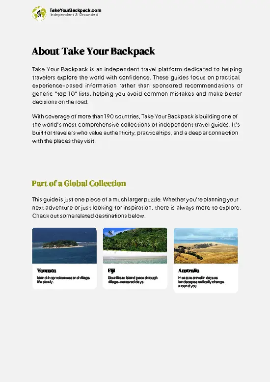 example page 1 from our offline Travel Guide for New Caledonia